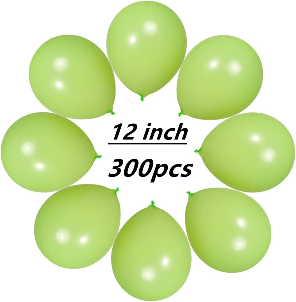 300 Pack Lime Green Balloons 12 inch Green Latex Party Balloon Bulk for Various Party Events Decorations