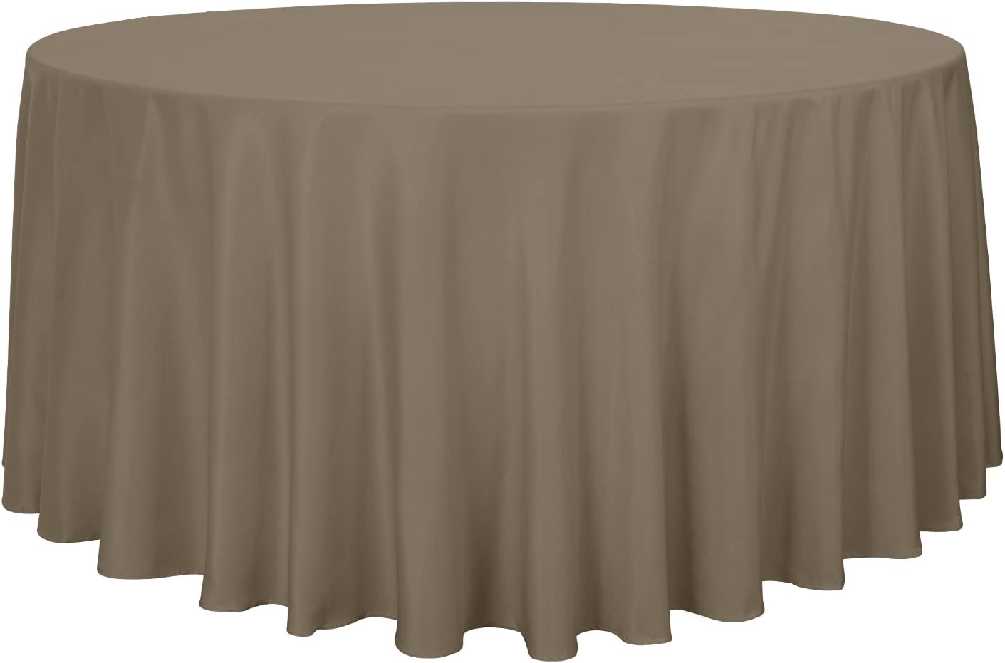 sancua Round Tablecloth - 120 Inch - Water Resistant Spill Proof Washable Polyester Table Cloth Decorative Fabric Table Cover for Dining Tables, Buffet Parties and Camping, Taupe