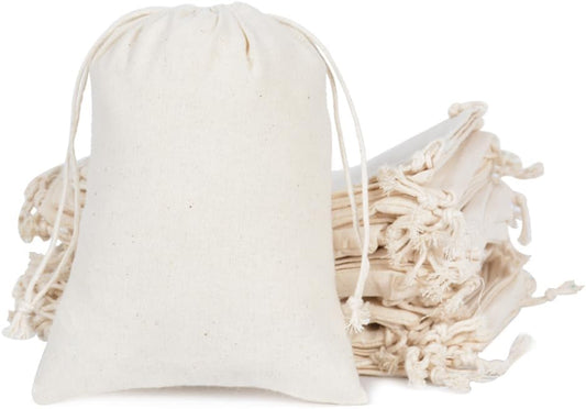 gobyhumm 20 Pieces Muslin Bags Cotton Drawstring Bags Sachet Bag for Home Supplies （5 * 7"）