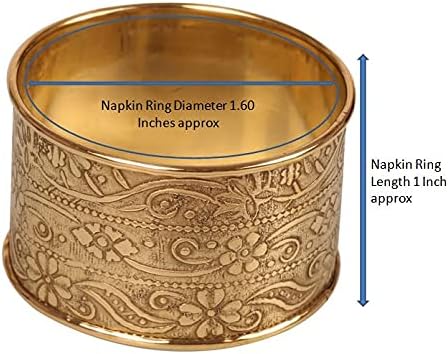 Gorgeous Beautifully Handcrafted Floral Large Size Gold Color Party Dining Table Napkin Holders (Set Of 6)