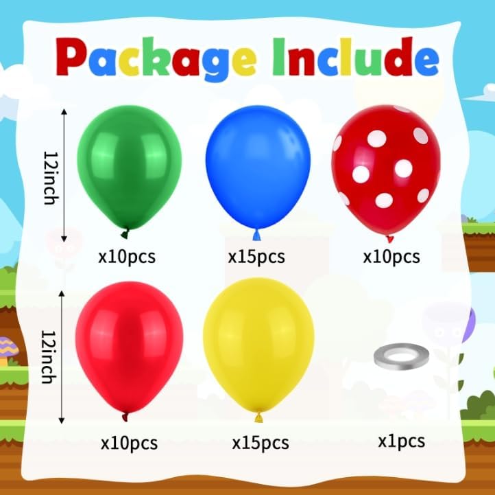 Red Yellow Blue Balloons, Red Blue Green Party Balloons Red Polka Dot Balloons Carnival Circus Balloons Yellow Green Latex Balloons For Kids Adults Birthday Carnival Theme Party Wedding Baby Shower