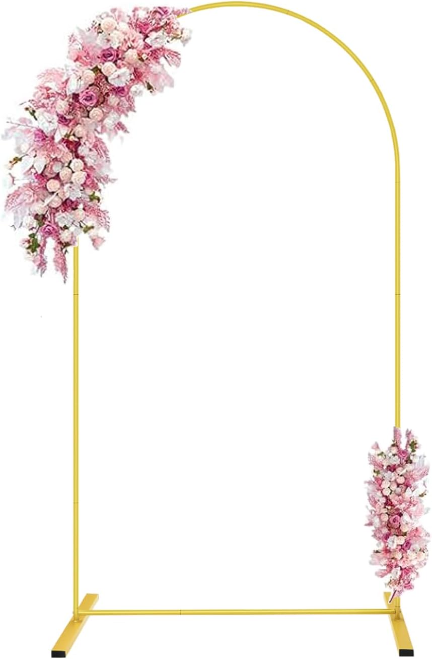 6 FT Metal Arch Backdrop Stand, Wedding Arch Frame for Parties, Birthday, Baby Shower, Graduation, Wedding, Bridal Shower, Arch Decoration of Garden, Floral, Balloon