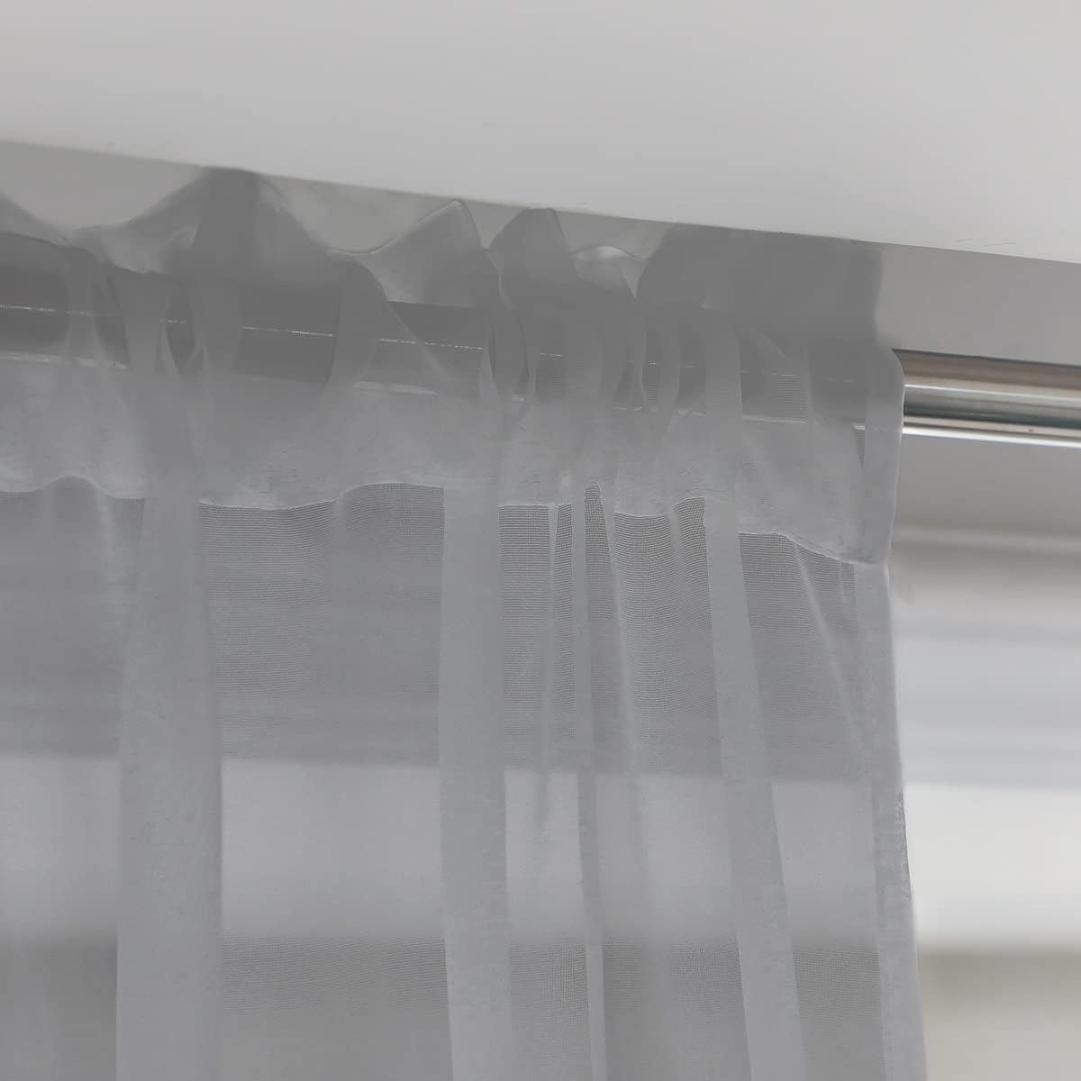 Window Gray Sheer Curtains 95 Inches Long 2 Panels Sheer Curtain Basic Rod Pocket Panel for Bedroom Children Living Room Yard Kitchen