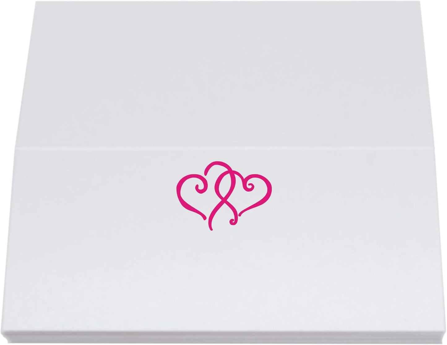 Linked Hearts Place Cards, Fuschia (Choose Color), Set of 150, Pre-cut and Scored - Wedding, Party, Dinner, and Special Events - Made in the USA