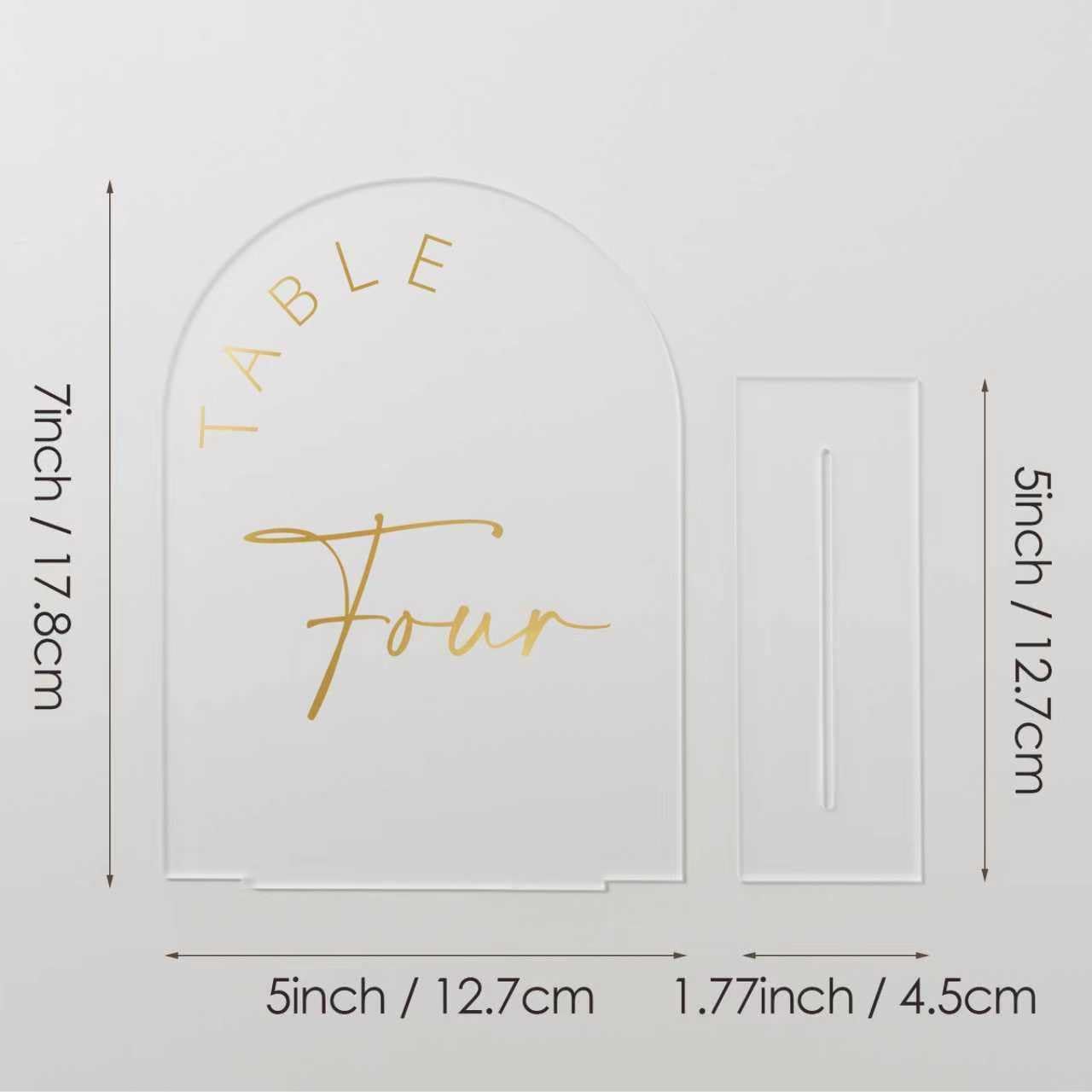 JINMURY Frosted Arch Wedding Table Numbers 1-15 with Stands, 5x7 Inch Acrylic Arch Sign with Golden Lettering, Frosted Acrylic Table Numbers for Wedding Reception