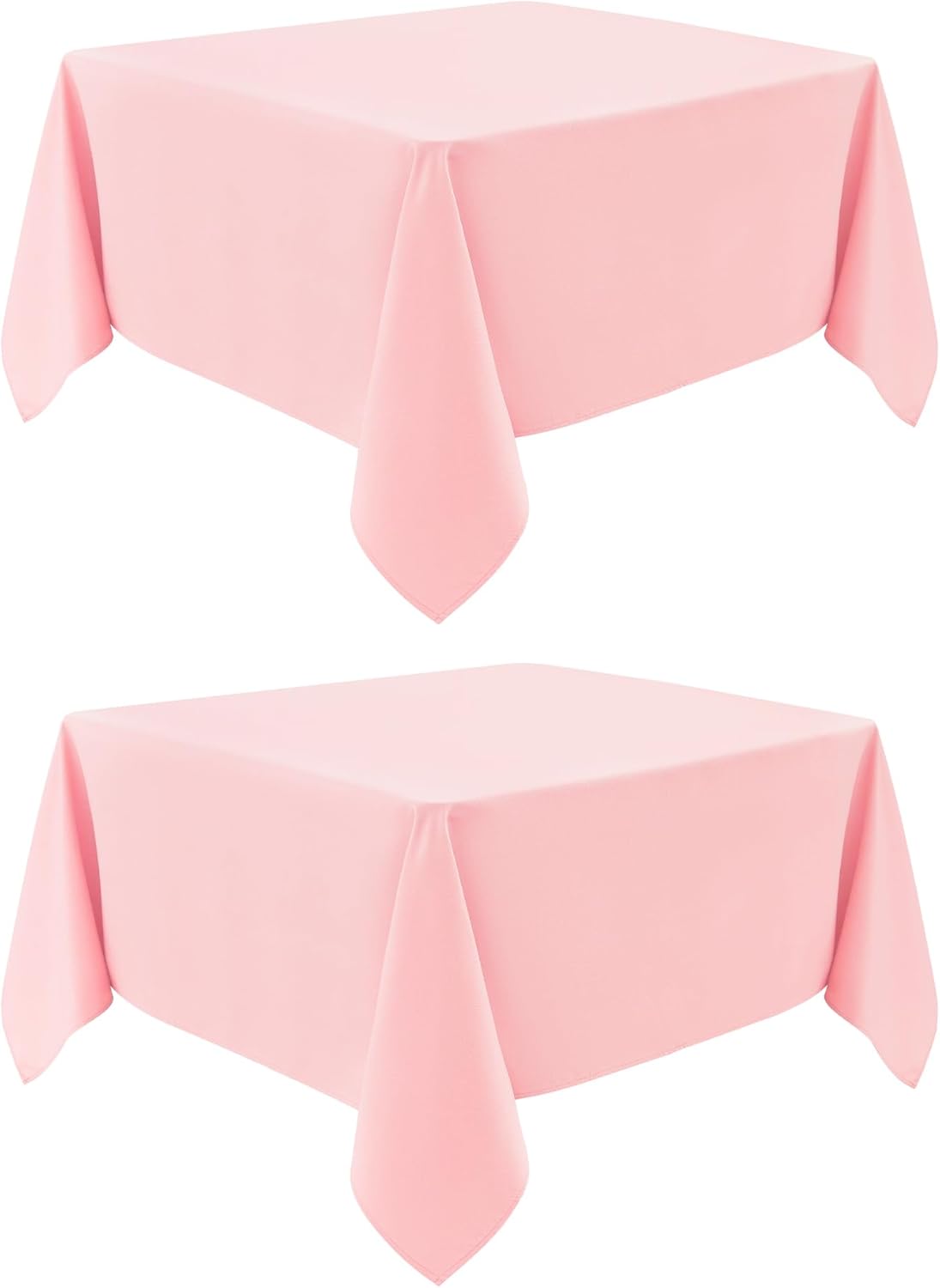 2 Pack Square Table Cloth 70X70 Inch Pink Tablecloth Washable Polyester Solid Dining Table Cover for Birthday Party Dinner Holiday Outdoor Indoor