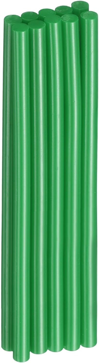 HARFINGTON 10pcs Hot Glue Sticks 0.28" Dia x 5.91" Long EVA Mini Hot Melt Adhesive Glue Stick for Hot Melt Gun Wood Plastic Glass Flowers Fabrics Foam, Deep Green