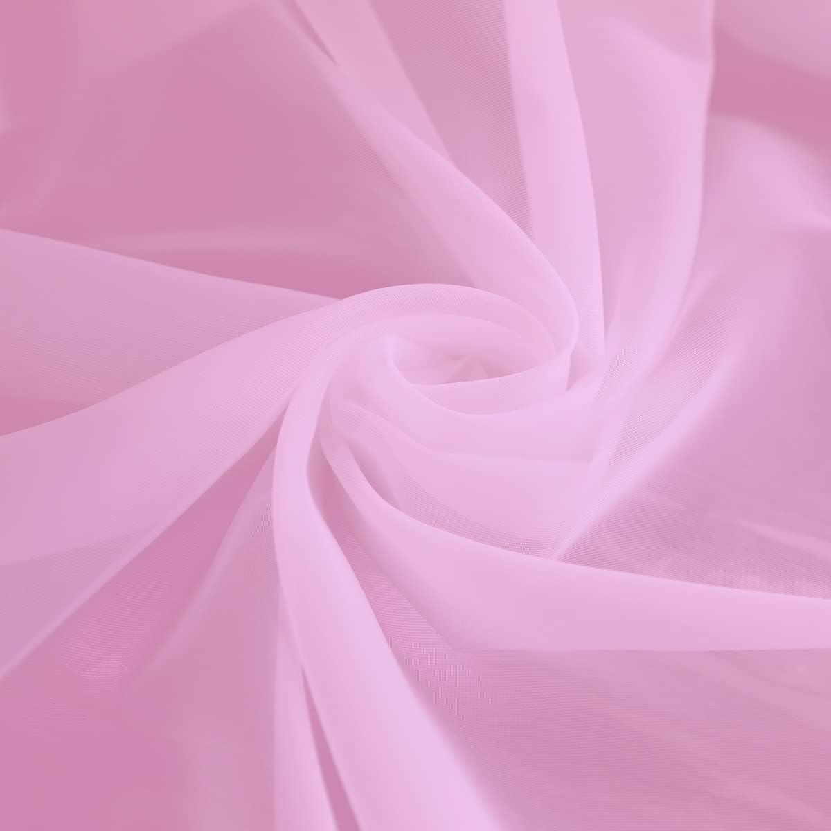 Window Pink Sheer Curtains 63 Inches Long 2 Panels Sheer Curtain Basic Rod Pocket Panel for Bedroom Children Living Room Yard Kitchen (Pink, 52" W x 63" L | 2 pcs)