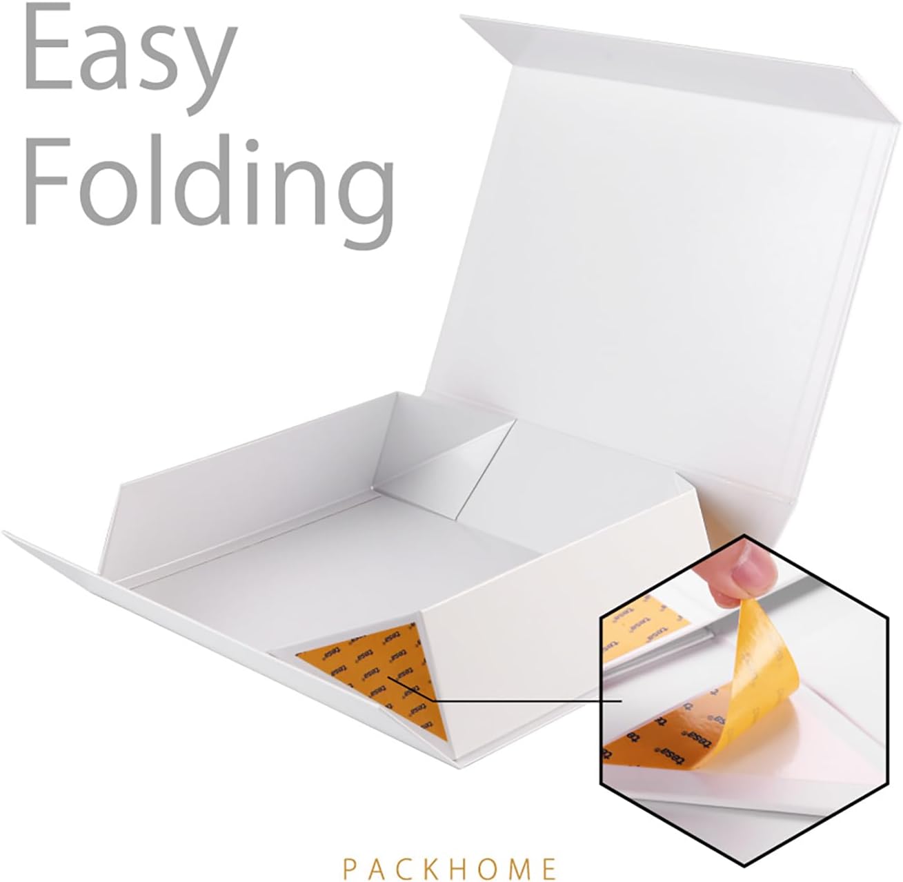 PACKHOME 6 Large Gift Boxes 13.5x10x3.5 Inches, Sturdy Shirt Boxes with Magnetic Lids for Multiple Occasions (Glossy White)
