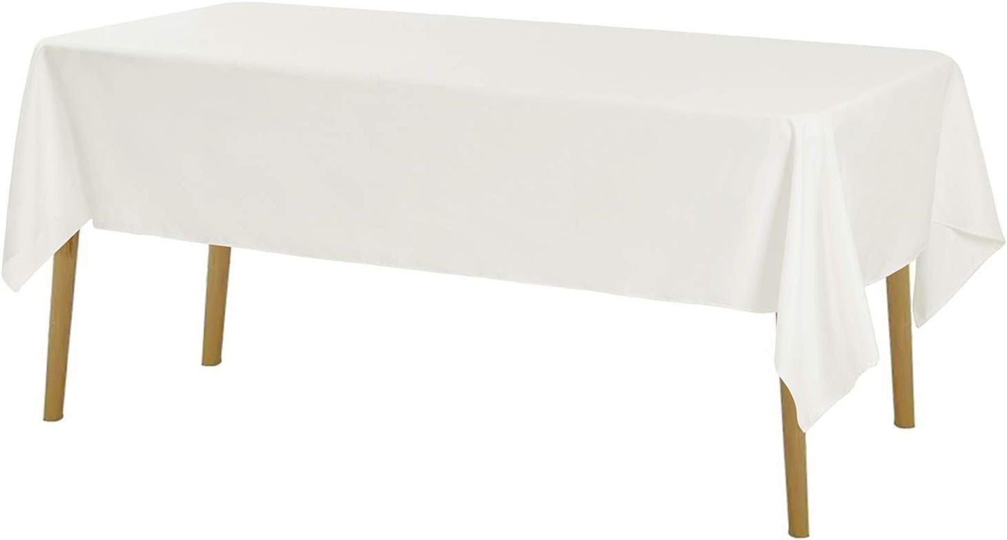 Rectangle Tablecloth 60x102 inch Washable Polyester Fabric Table Cloth for Wedding Party Dining Banquet Decoration（60x102, Ivory）