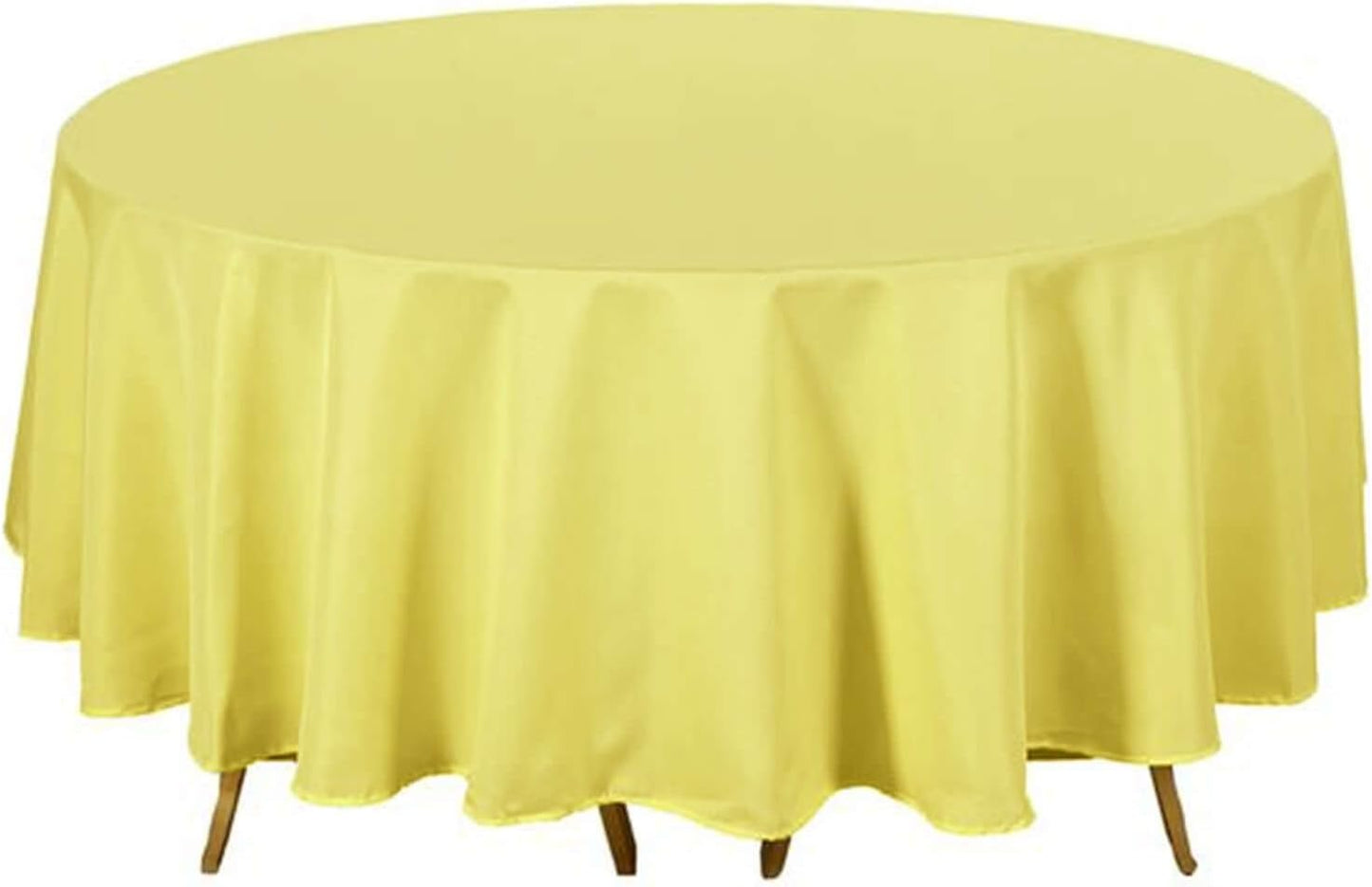 Efavormart Round Tablecloth, 90 Inch Stain & Wrinkle Resistant Washable Table Cloth, Decorative Polyester Fabric Table Cover for Banquet, Wedding, Dining- Yellow