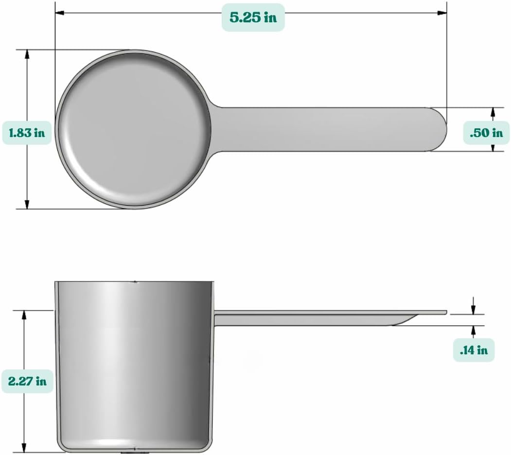 82 mL (82 CC | 2.77 Oz.) Long Handle Scoop for Measuring Coffee, Pet Food, Grains, Protein, Spices and Other Dry Goods (Pack of 25)