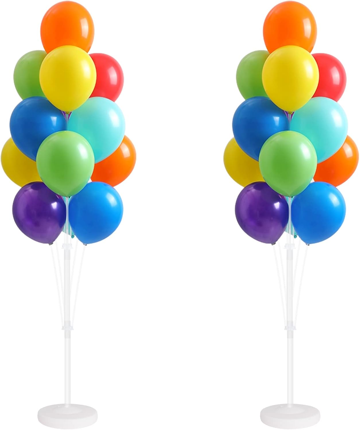 Balloon Column Kit for Floor - Set of 2, Balloon Tower Backdrop Decoration with Stand, Base and Pole for Wedding, Baby Shower, Birthday Party, or Bachelorette Parties (Multicolor)