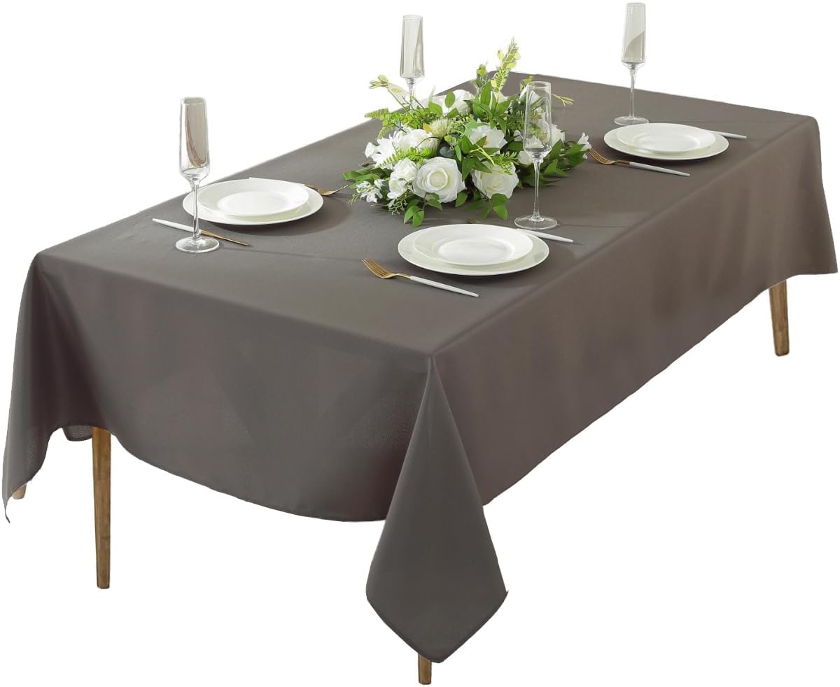 Craft And Party Rectangle Tablecloth, 70 x 90 Inch Charcoal Tablecloth, Polyester Fabric Washable Table Cloth for Home, Party, Wedding or Restaurant Use.
