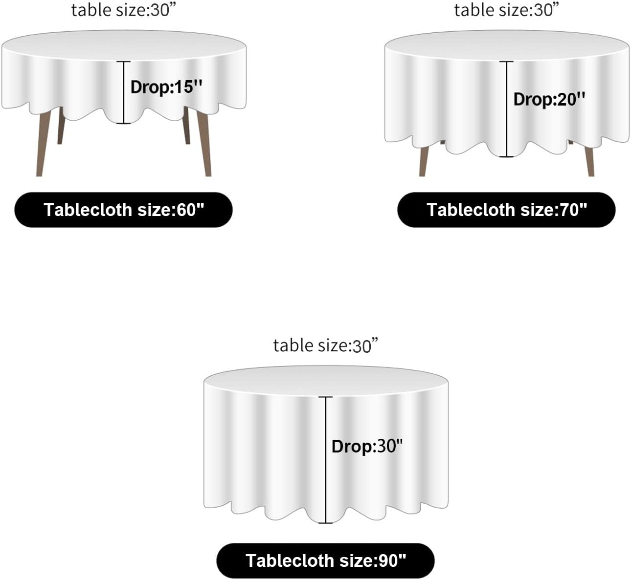 Ascoza 2pack 60 Inch Ivory Rectangular Tablecloth in Polyester Fabric for Wedding/Banquet/Restaurant/Parties