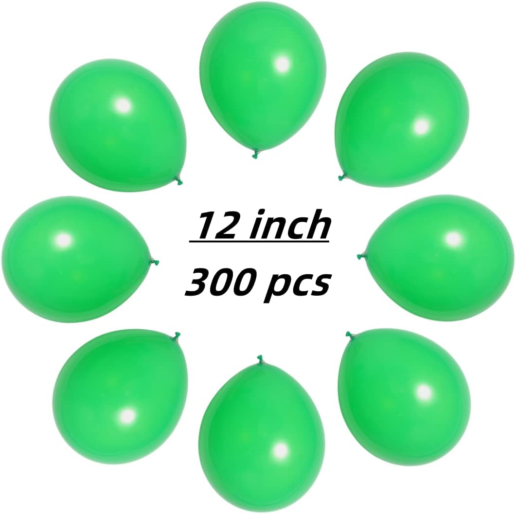 300 Pack Green Balloons 12 inch Green Latex Party Balloon Bulk for Various Party Events Decorations
