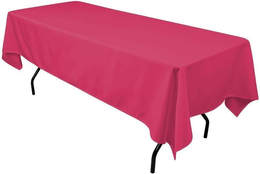 Gee Di Moda Rectangle Tablecloth - 60 x 126 Inch Fuchsia Table Cloth for 8 Foot Rectangle Table - Heavy Duty Washable Fabric - for 8 Ft Buffet Table, Holiday Party, Dinner, Wedding & Baby Shower