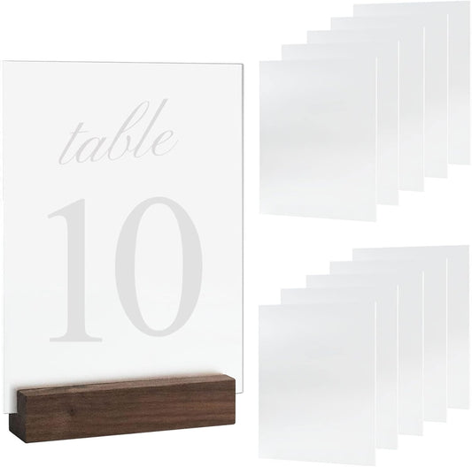10 Pack Frosted Acrylic Sign Blank for Table Numbers, 5 x 7 Inch Acrylic Blank Frosted Sheet Sign 1/8 inch Thick, Use for DIY Wedding Table Signs, Wood Base NOT Included