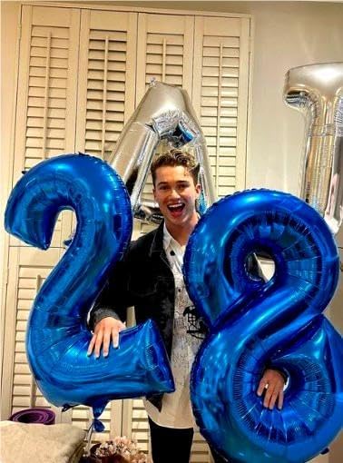Giant Navy Blue 2 Balloon Number 40 Inch, Two Number Balloons Birthday Supplies, 2nd 12 22 32 62 Year Old Birthday Party Celebration, 2025 Second 2 Bluey Balloons Graduations Anniversary Decorations