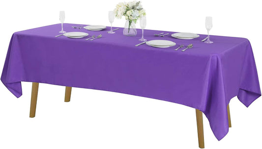 Rectangle Tablecloth 60x102 inch Washable Polyester Fabric Table Cloth for Wedding Party Dining Banquet Decoration（60x102,Purple）