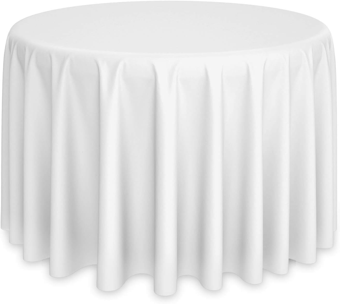Lann's Linens - 10 Premium 120" Round Tablecloths for Wedding/Banquet/Restaurant - Polyester Fabric Table Cloths - White