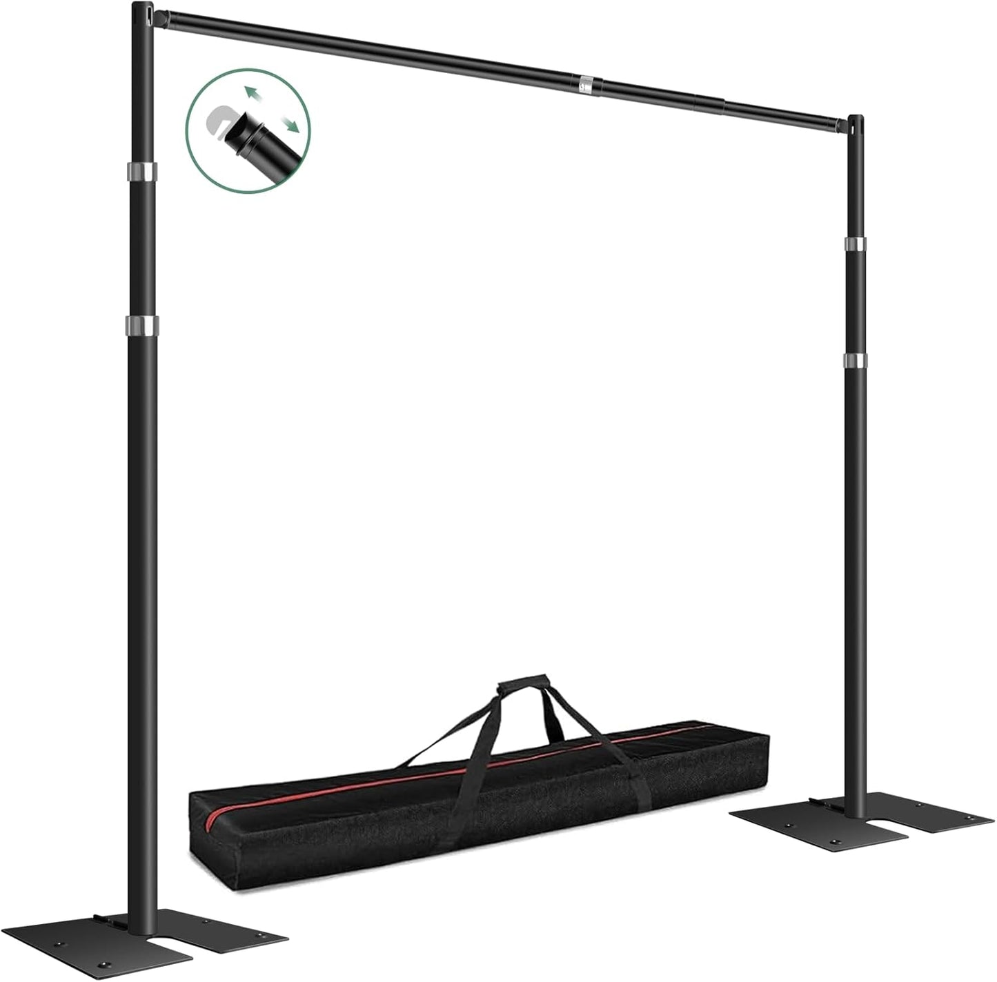 FUDESY Pipe and Drape Backdrop Stand Kit, 10x10ft Heavy Duty Backdrop Stand Adjustable Background Frame with Metal Base for Photography Wedding Parties Events Decoration, Black