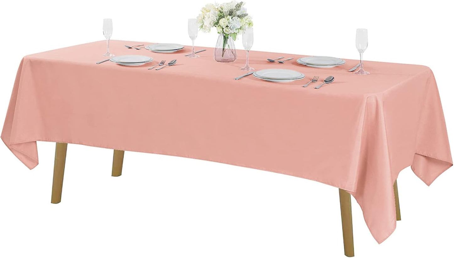 Rectangle Tablecloth 60x120 inch Washable Polyester Fabric Table Cloth for Wedding Party Dining Banquet Decoration（60x120, Dusty Pink）
