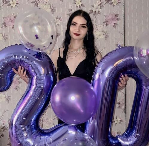 Big Purple Number 0 Balloons 40 Inch, 2025 Foil 0 Number Balloons, Number Zero Balloons for 10 20 30 40 50 60 70 80 90 100 Birthday Party, Numbers Balloon Anniversary Graduations Decorations