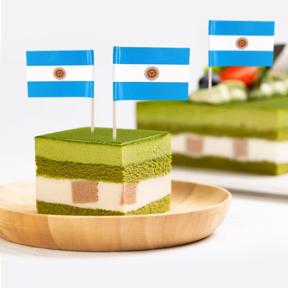Argentina Flag Argentine Flag, Small Mini Argentina Toothpick Flags for Food, Cupcakes, Cocktails, Appetizers, Bar Party Decorations