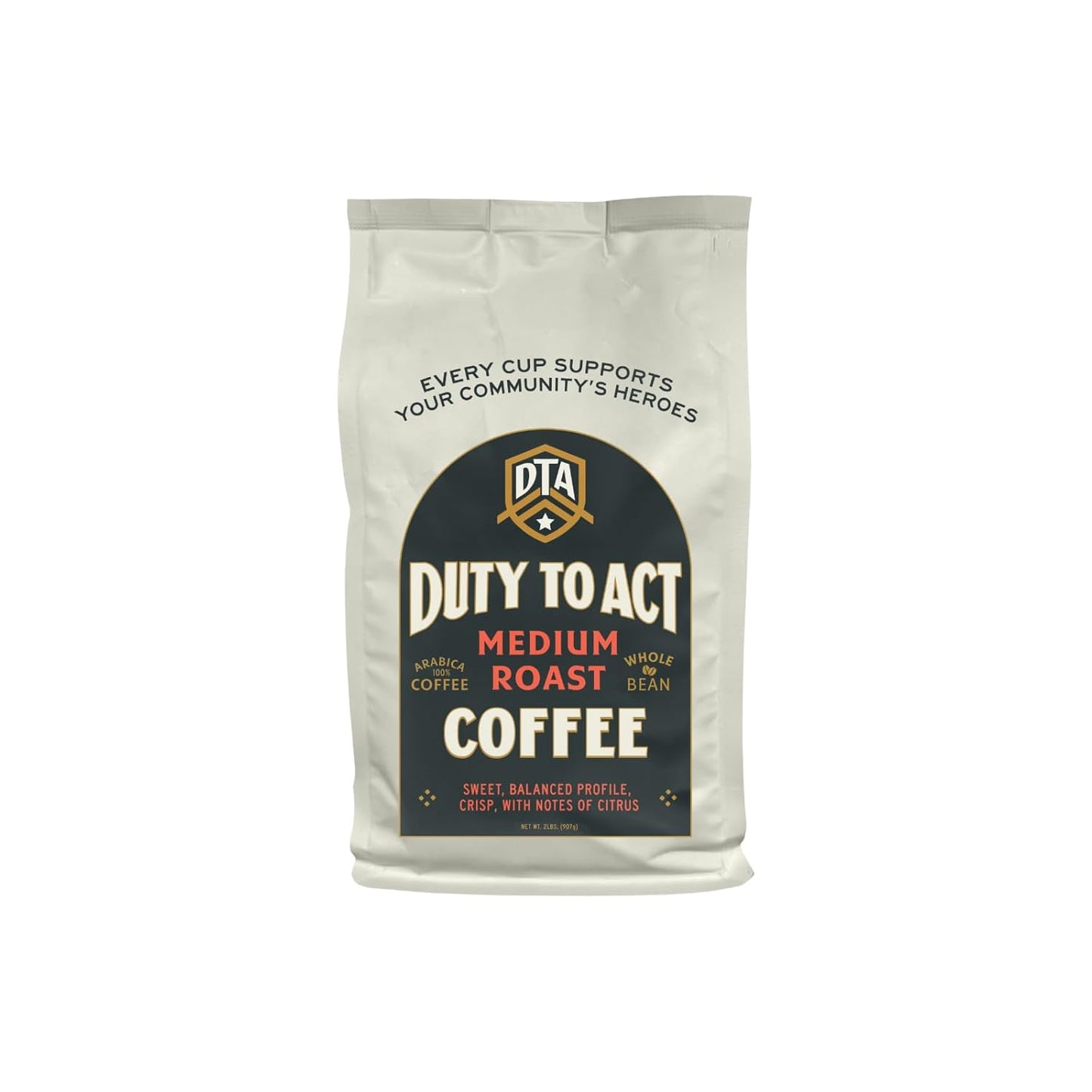 Duty to Act Medium Roast Whole Bean Coffee, 2 lbs (Pack of 6)
