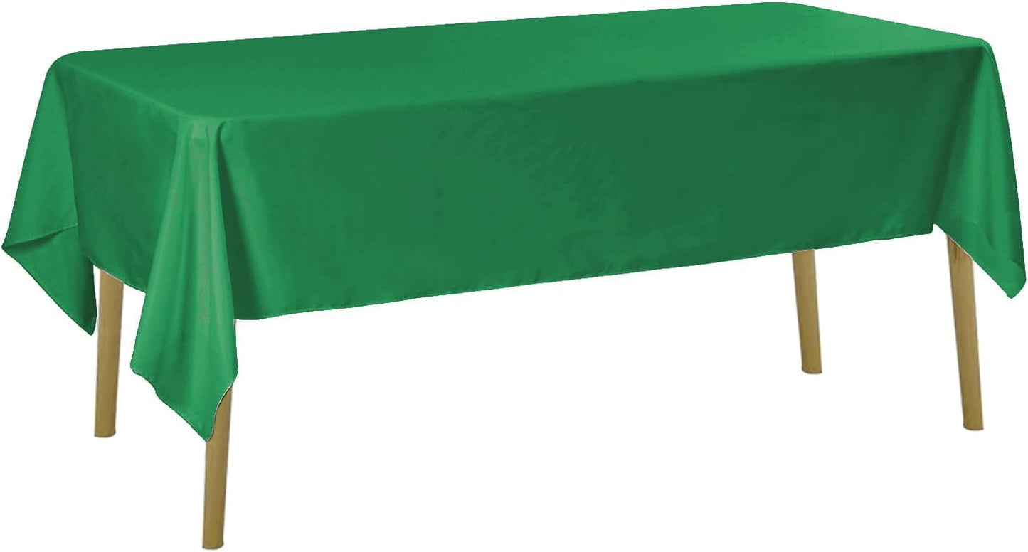 Rectangle Tablecloth 60x102 inch Washable Polyester Fabric Table Cloth for Wedding Party Dining Banquet Decoration（60x102, Emerald）