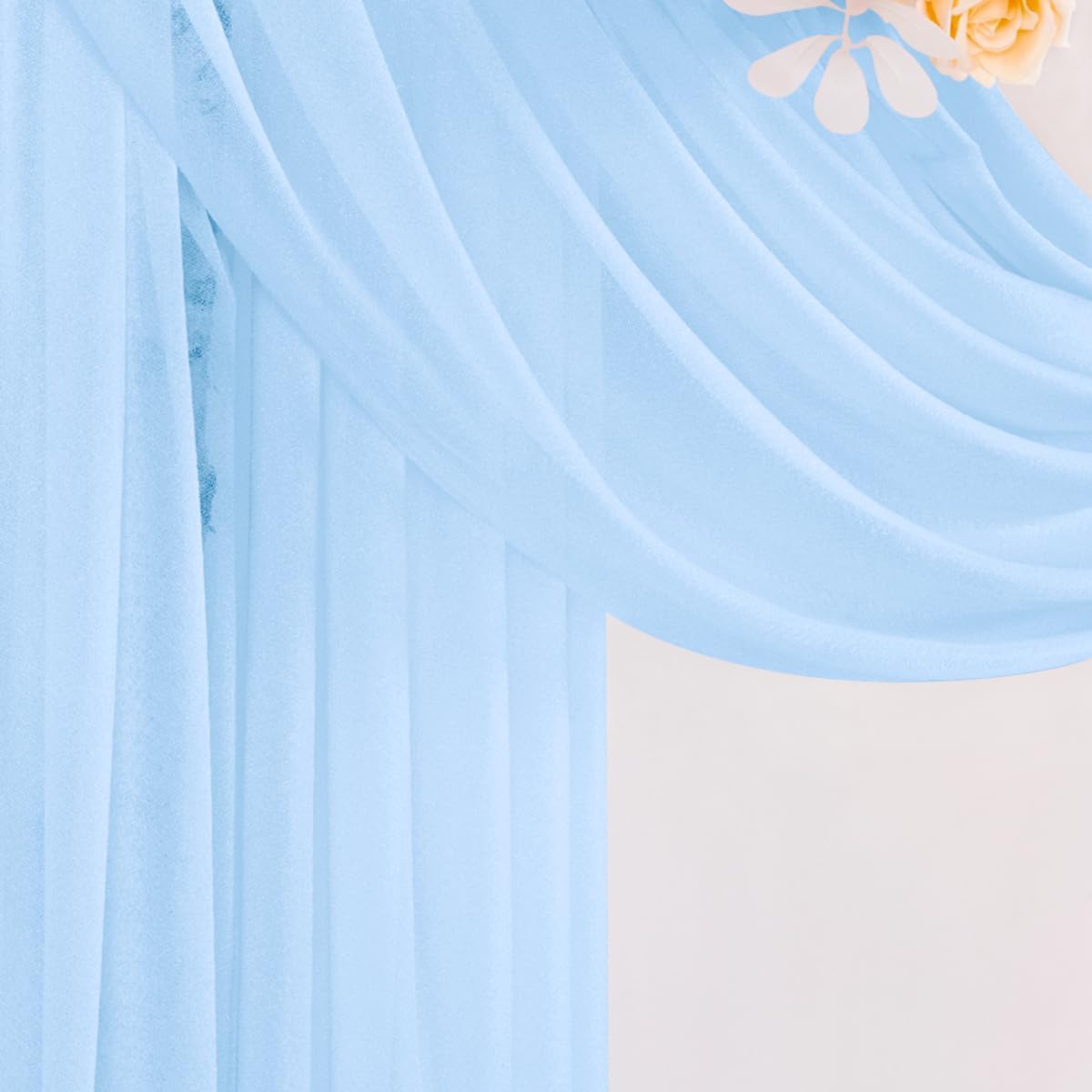 Baby Blue Wedding Arch Draping Fabric 29" x 20 FT Blue Wedding Drapes for Backdrop Sheer Curtains Drapes for Romantic Bridal Baby Shower Ceremony Birthday Party Fall Outdoor Events