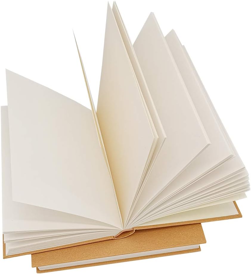 5.5x8.25 Sketch Book, Pack of 3, 360 Sheets (68lb/100gsm), Hardcover Bound Sketch Notebook, 120 Sheets Each, Acid Free Blank Drawing Paper, Ideal for Kids & Adults, Kraft Cover