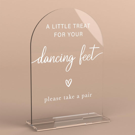 Acrylic Wedding Sign Wedding Signs for Ceremony A Little Treat for Your Dancing Feet Sign for Wedding Modern Calligraphy Arch Acrylic Table Top Sign for Wedding Reception and Event Party Table