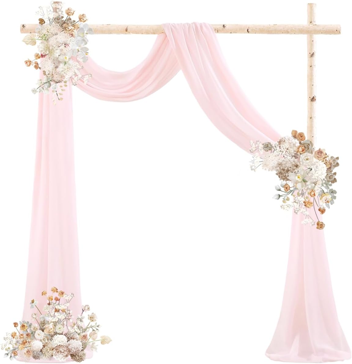Pink Wedding Arch Draping Fabric 2 Panels 29" x 20 FT Blush Drapes for Backdrop Sheer Curtains Wedding Drapes for Romantic Bridal Baby Shower Ceremony Birthday Party Fall Outdoor Events