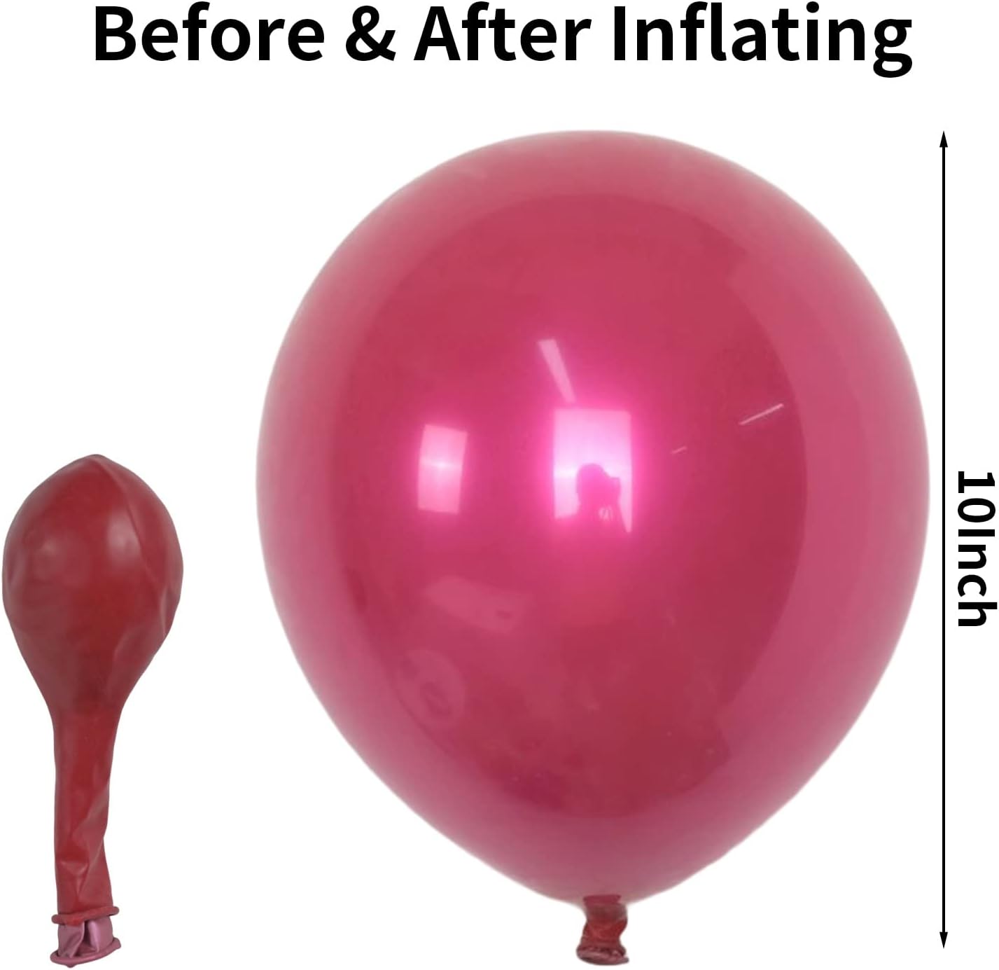 Chrome Hot Pink Balloons, 50 PCS 10 Inch Double Stuffed Metallic Hot Pink Balloons, Shiny Thick Chrome Metallic Fuchsia Balloon Latex Helium Balloon for Girls Women Birthday Wedding Party Decorations