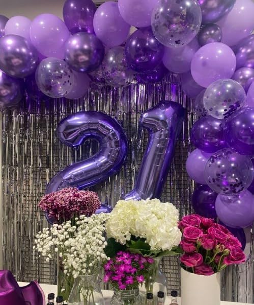 Purple Number 14 Balloon 40 Inch Birthday Decorations, Number 14 Balloon Birthday Party Decorations, Anniversary Decorations Graduations Party Supplies