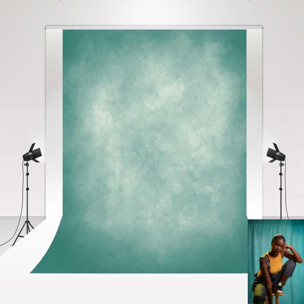 Kate Cyan Photography Backdrop Blue Green Abstract Portrait Headshot Background Photo Video Studio Props 5x7ft