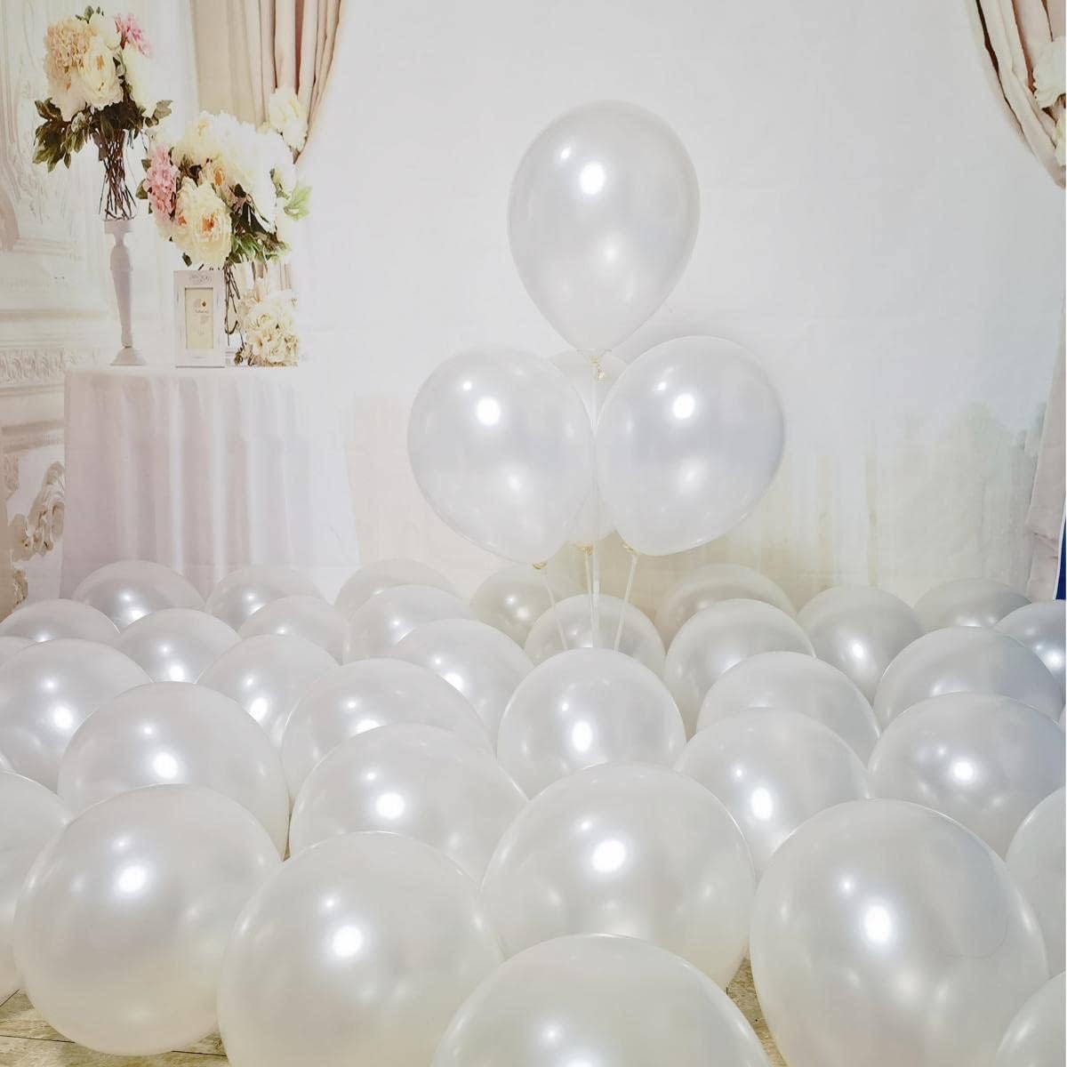 300 Pack White Pearl Balloons 12 inch Pearl White Latex Party Balloon Bulk for Various Party Events Decorations