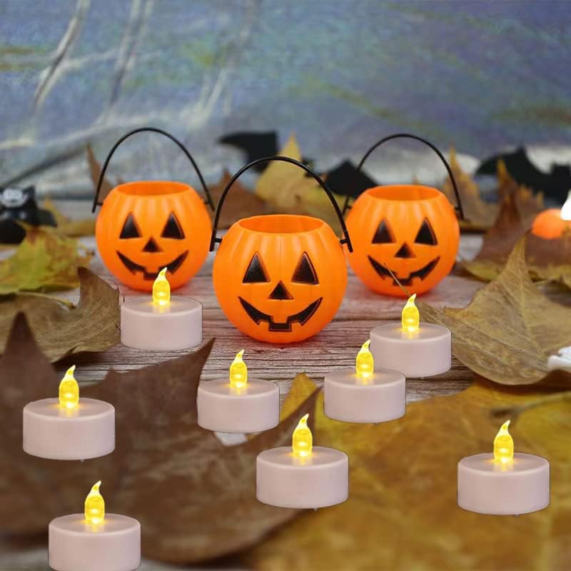Hanzim Battery Tea Lights, 50 Pack LED Tea Light Candles 100 Hours Realistic Flickering Bulb Battery Operated Tea Lights for Seasonal Festival Celebration Electric Fake Candle in Warm Yellow