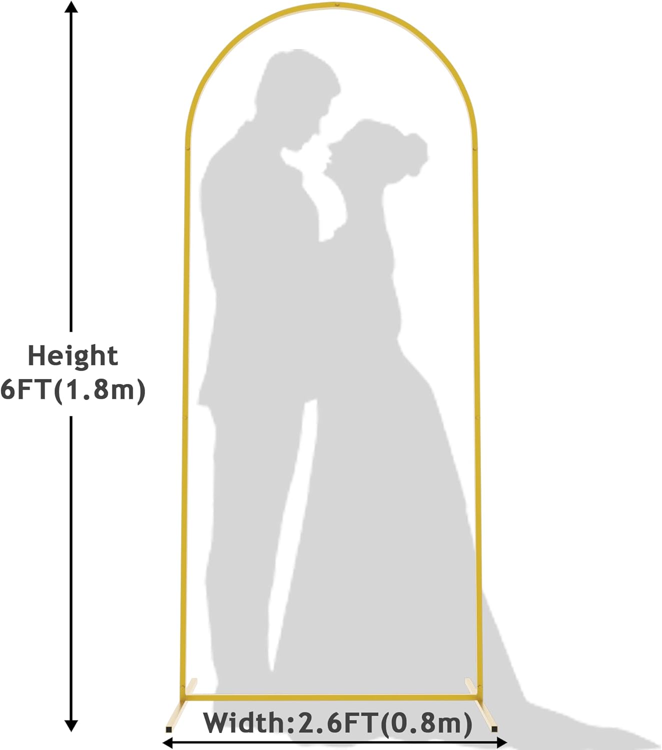 Wokceer 6 FT Wedding Arch Backdrop Stand Metal Arch Chiara Backdrop Stand for Wedding Ceremony Birthday Party Bridal Baby Shower Photo Booth Garden Floral Balloon Arch Decoration