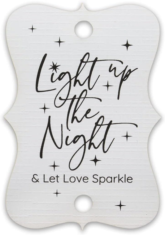 Summer-Ray 50pcs Light up The Night & Let Love Sparkle Wedding Sparkler Tags (White)