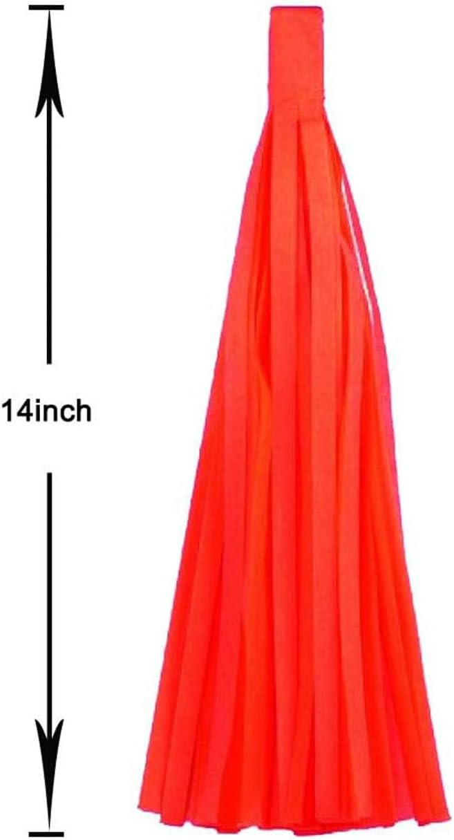 Aimto 20pcs Black and Red Shiny Tassel Garland Banner Tissue Paper Tassels for Party Decorations