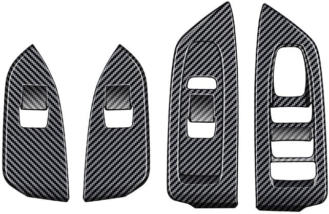4pcs Carbon Fiber Style Front Rear Doors Window Glass Lift Switch Panel Cover Decorative Sticker Protection Car Interior Accessories for 2025 Subaru Forester KT17