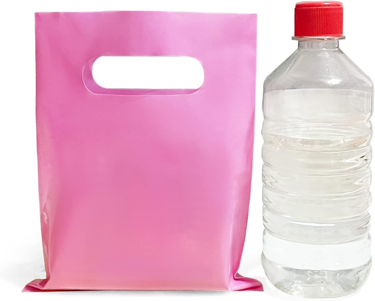 Plastic Party Favor Small Gift Bags, 100 PCS 6" x 8" Goodie Bags for Kids, Candy Treat Pouches Bulk with Handle for Kids' Birthday Party, Thanksgiving, Christmas, Halloween, 10 Colors