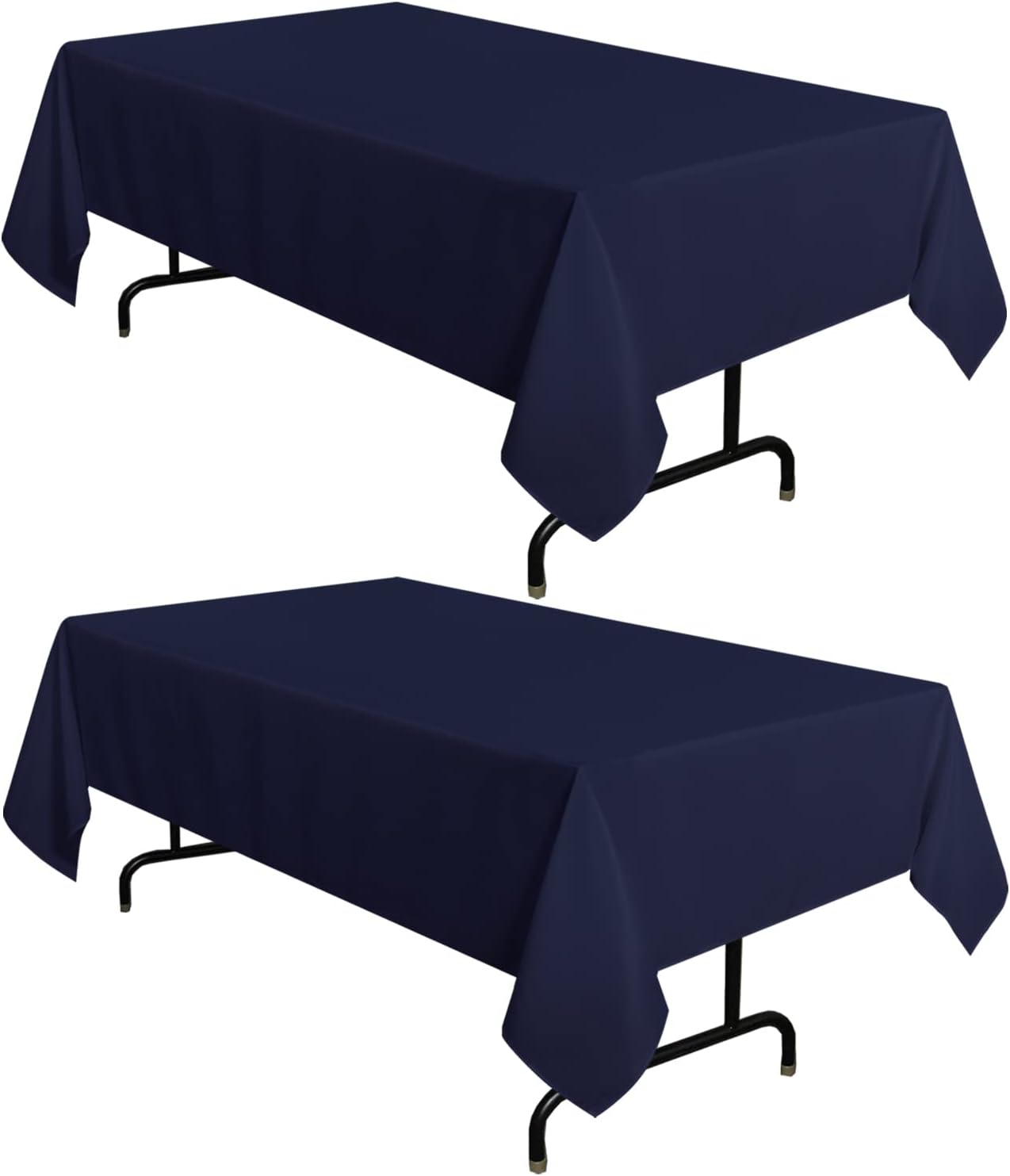 sancua 2 Pack Navy Tablecloth 54 x 78 Inch, Rectangle 4 Feet Table Cloth - Stain and Wrinkle Resistant Washable Polyester Table Cover for Dining Tables, Buffet Parties and Camping