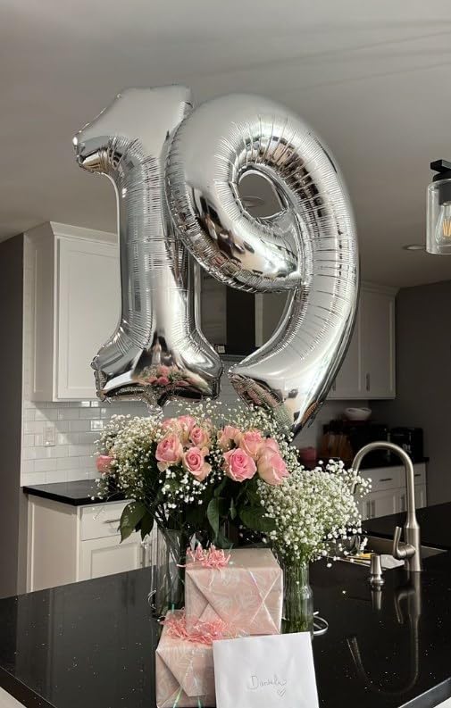 Silver Number 11 Balloon 40 inch, Number 11 Birthday Balloon for Boy Girl, Silver Foil Balloon for 11 Birthday Party, Anniversary Celebration Number Balloons Decorations