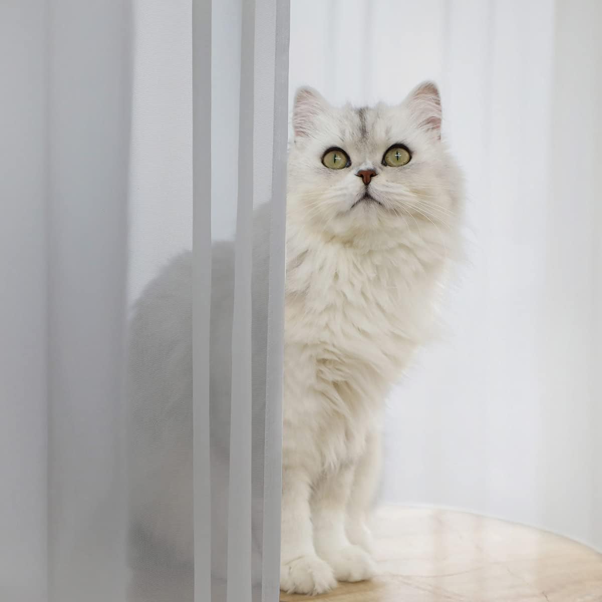 Window Gray Sheer Curtains 95 Inches Long 2 Panels Sheer Curtain Basic Rod Pocket Panel for Bedroom Children Living Room Yard Kitchen