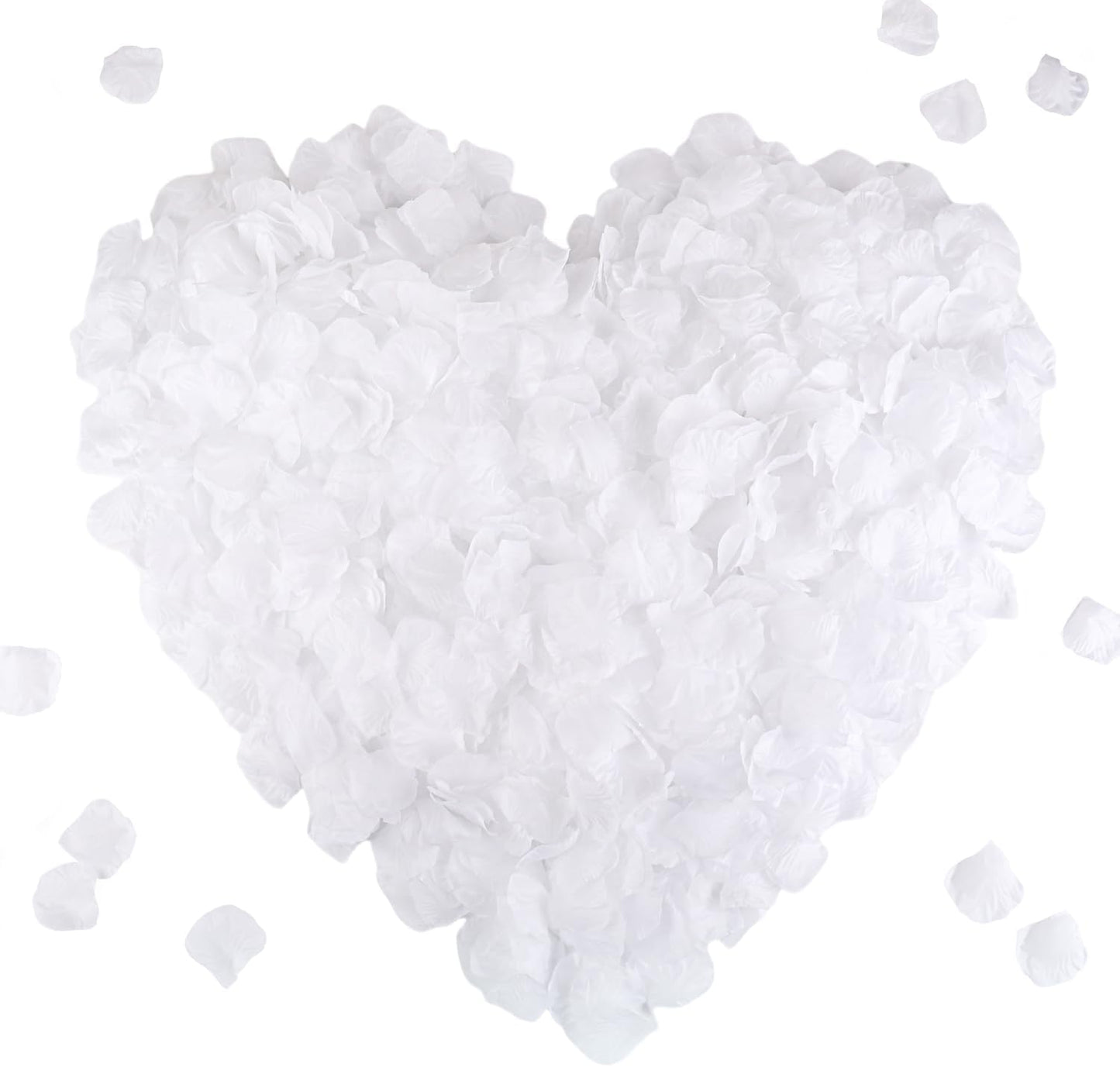 CODE FLORIST 1100 PCS White Silk Rose Petals for Valentine's Day,Romantic Night,Wedding,Proposal Anniversary Flower Decorations(Separated,Scented)