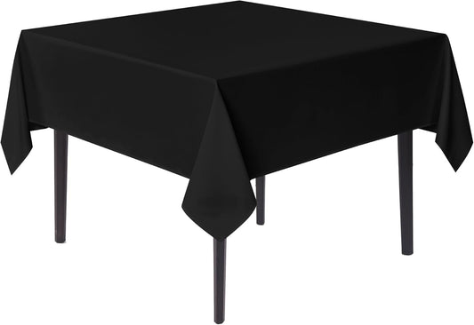 sancua Black Square Tablecloths 54x54 Inch - Fabric Table Cloth for Square or Round Tables, Washable Polyester Table Cover for Dinner, Holiday Party, Decorative Display Tables
